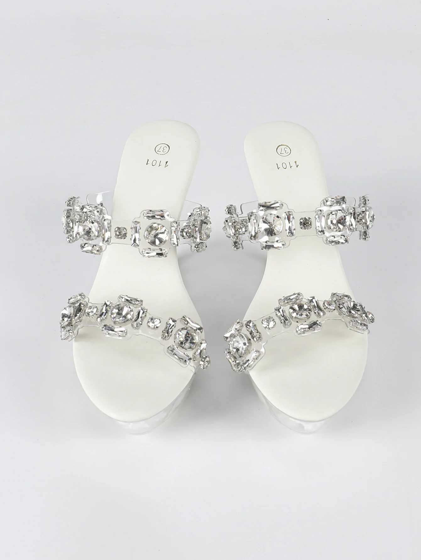 Rhinestone Slope Heel 11CM Nightclub High Heels Slippers Women's Shoes Catwalk Pole Dance Shoes Crystal Sole LFD-1101-Q8 detail