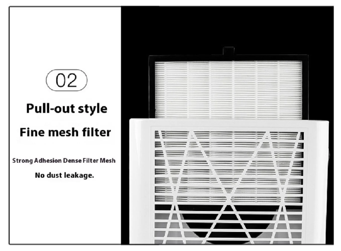 Nail Dust Collector with Detachable Filter, Powerful Vacuum Dust Extractor Fan for Acrylic Nail Salon Equipment detail