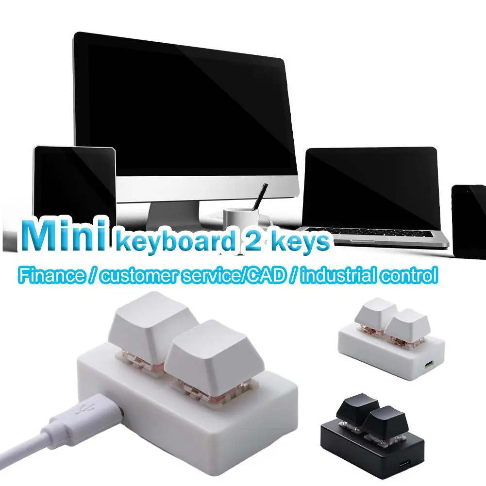 2 Keys USB Custom Programmable Macro Mini Keyboard Copy and Paste Keypad For Photoshop Gaming Keypad Red Switch detail