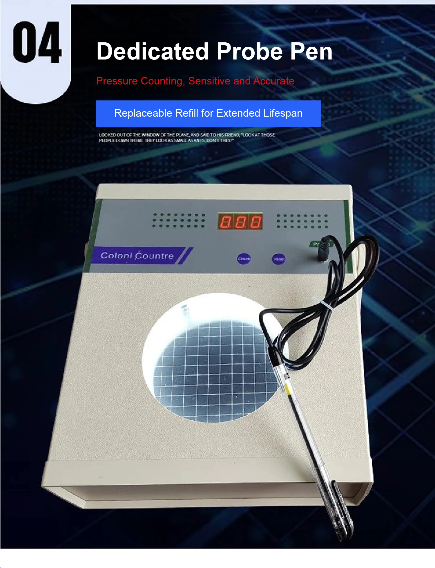 Digital Colony Counter XK97-A 220V  Bacterial Colony Counting Device Semi-Automatic Lab Colony Counter with LED Display detail