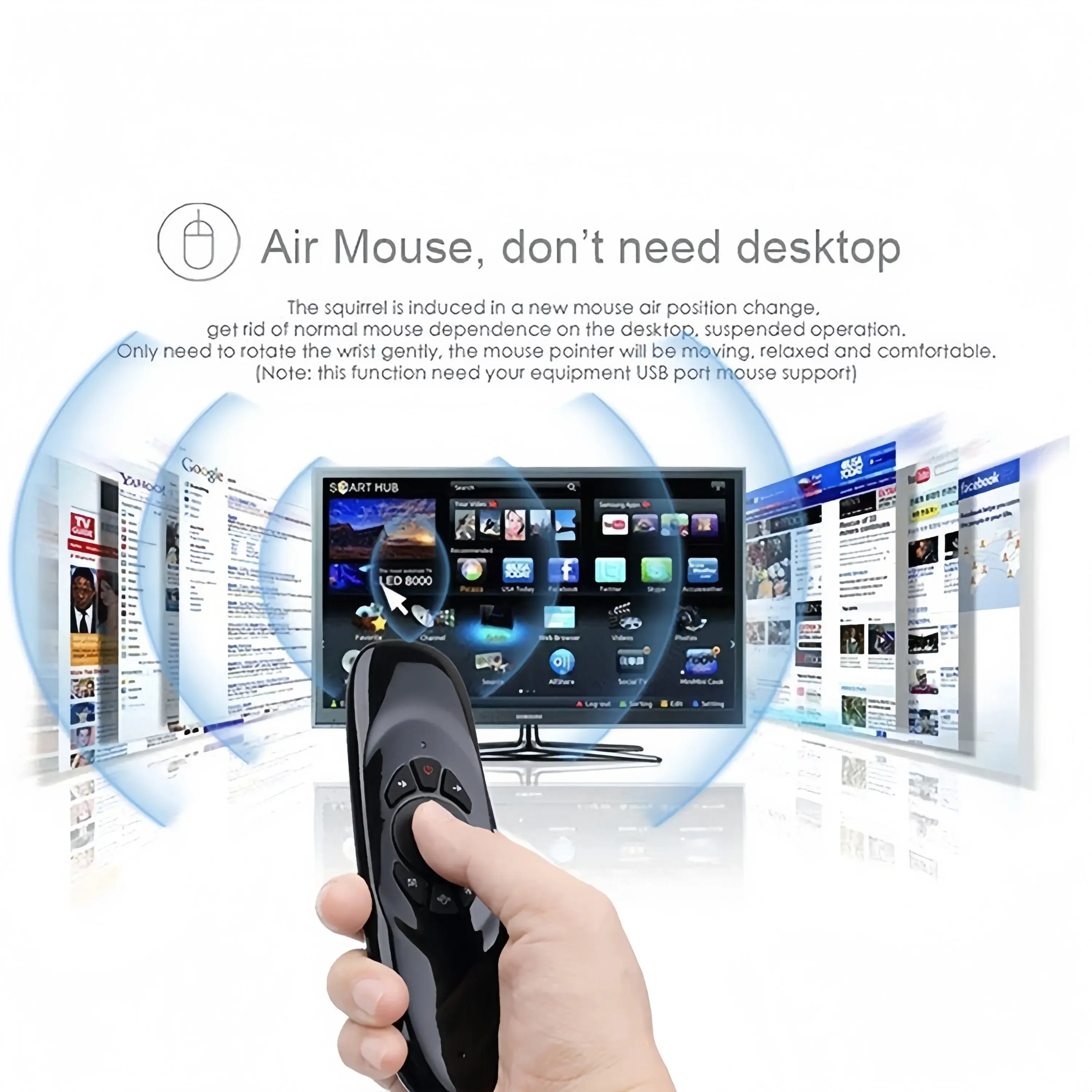 KEBIDUMEI 2.4G Wireless Air Fly Mouse Remote Control Mini Keyboard RGB Backlit with Google Assistant for Android Smart TV Box product view