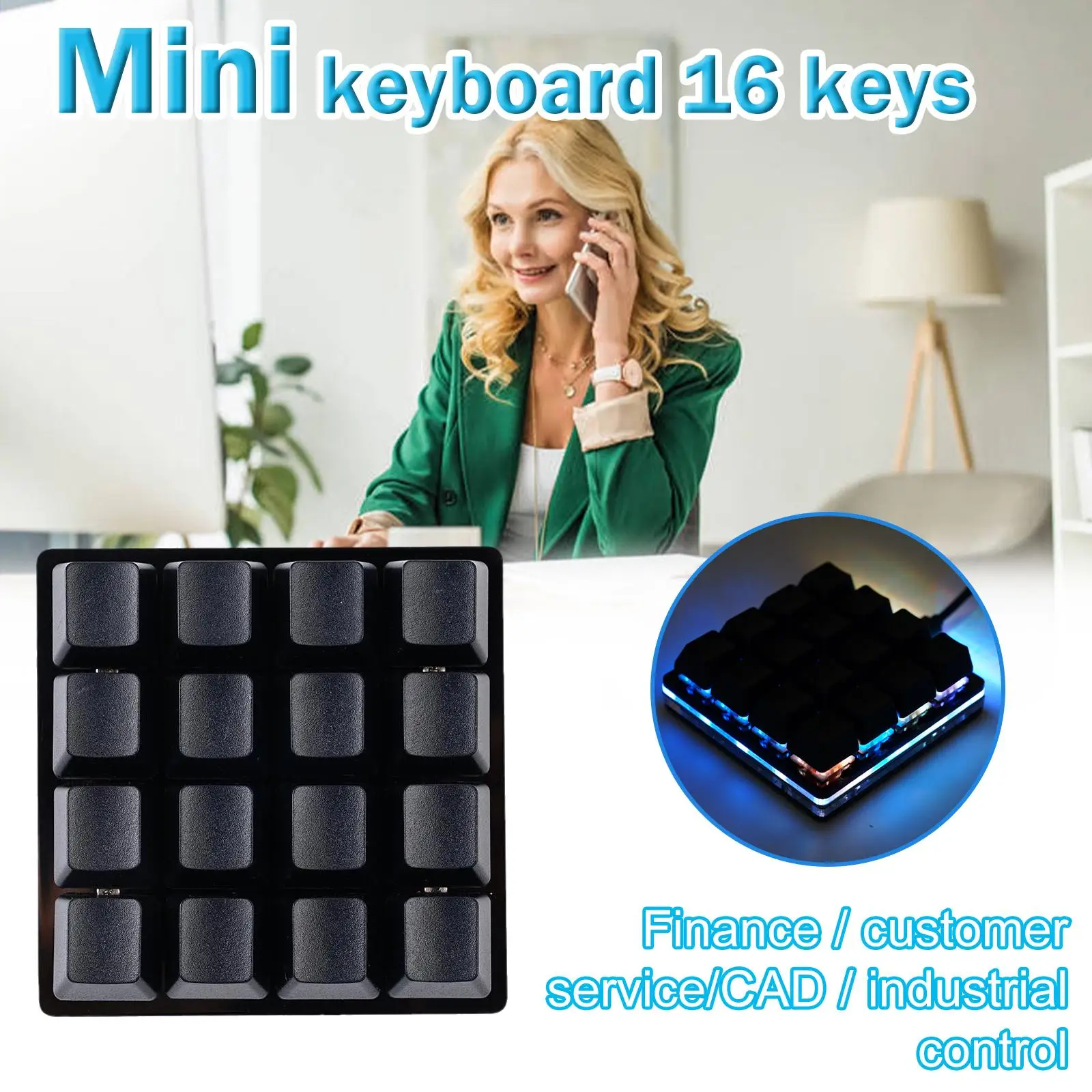 16/8Key Mini Keyboard Mechanical Keyboard Gaming Programming Custom Keyboard Keycaps For Photoshop SayoDevice detail