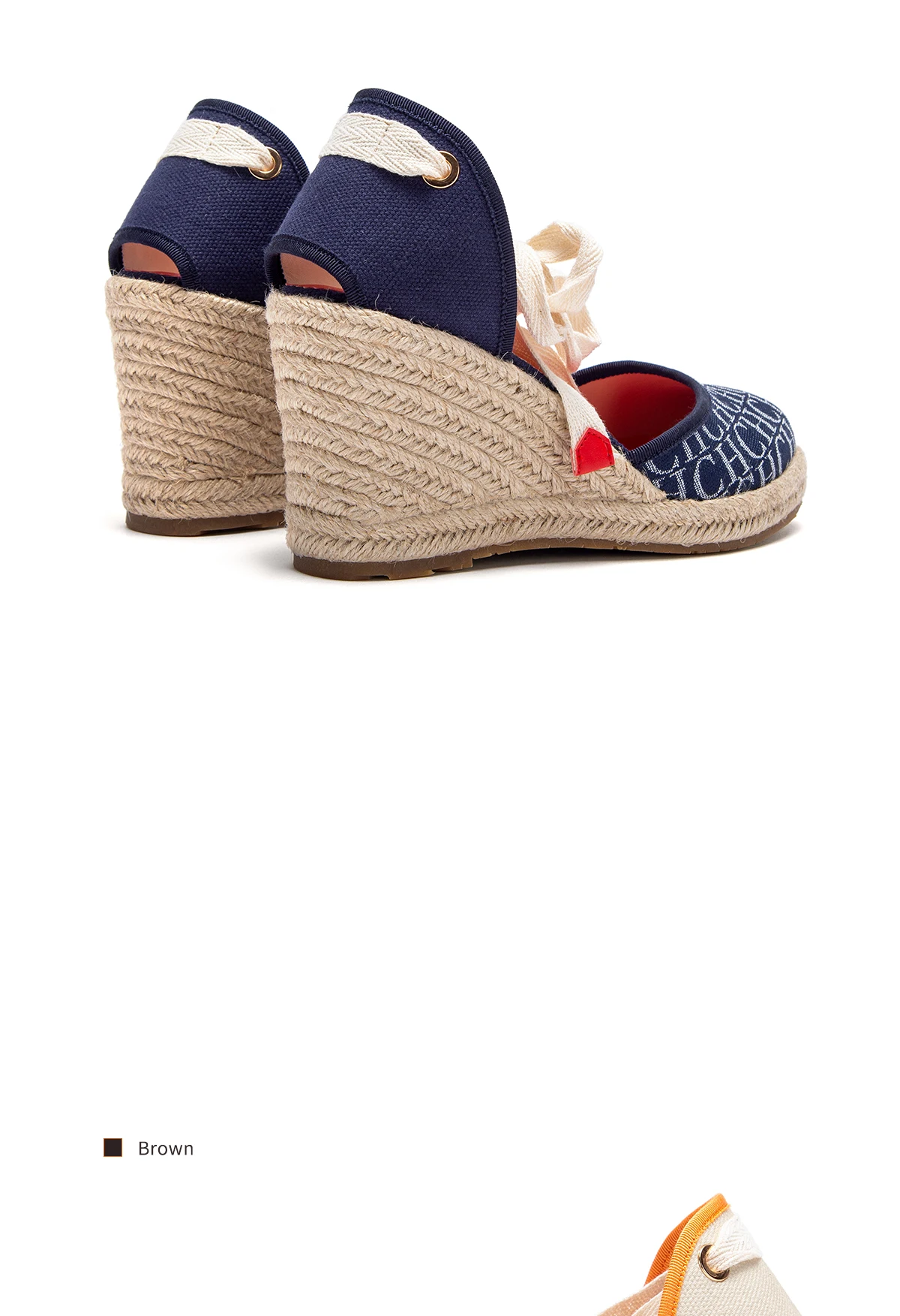 Women's Sandals 2025 New Hemp Bottom Slope Heel Sandals Comfortable and Breathable Holiday Beach Women's Shoes 8CM detail