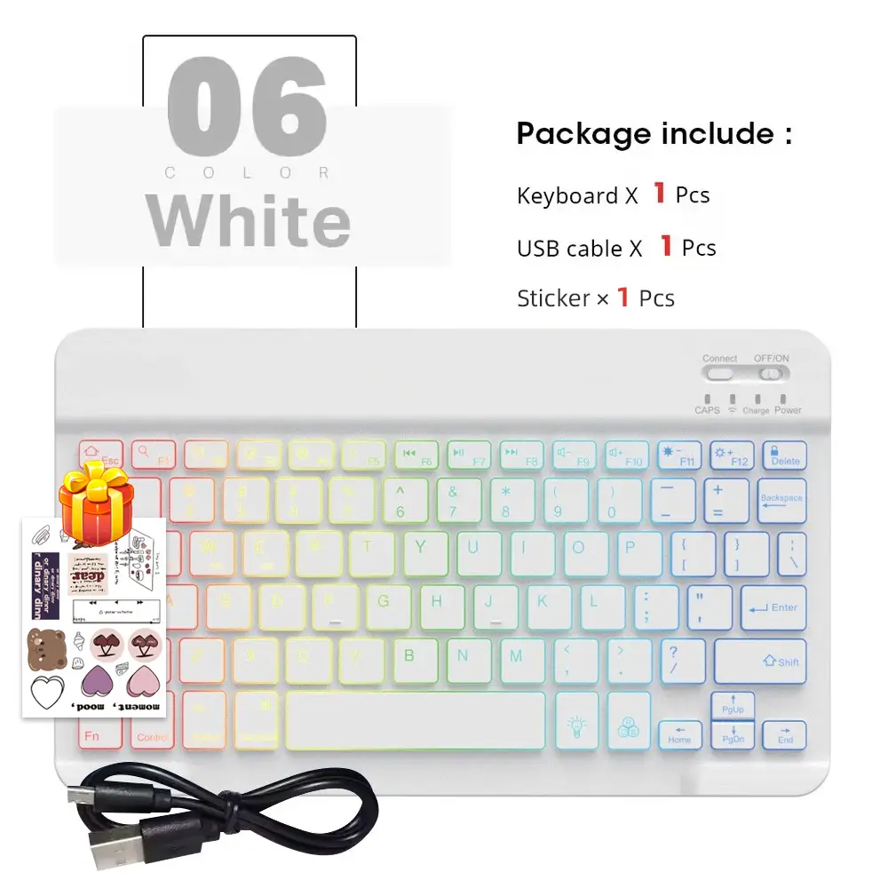 READ YYEAH RGB Backlit Bluetooth Keyboard Mouse Combo Multi-language Rechargeable Wireless Keyboard for Tablet Laptop PC Gaming product view