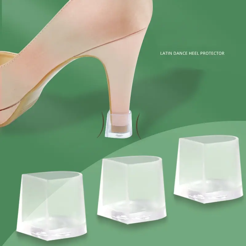 Latin Dance Heel Protector Includes Heels Anti-Slip Silicone High Heel Wedding Ballroom Latin Dance Shoes Woman