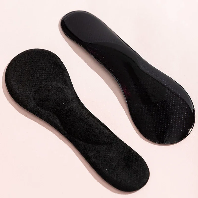 1 Pair Soft Silicone Suede Forefoot Shoe Inserts Thickened Arch Support Self‑Adhesive Anti‑Slip Invisible Foot Pads For High Hee detail