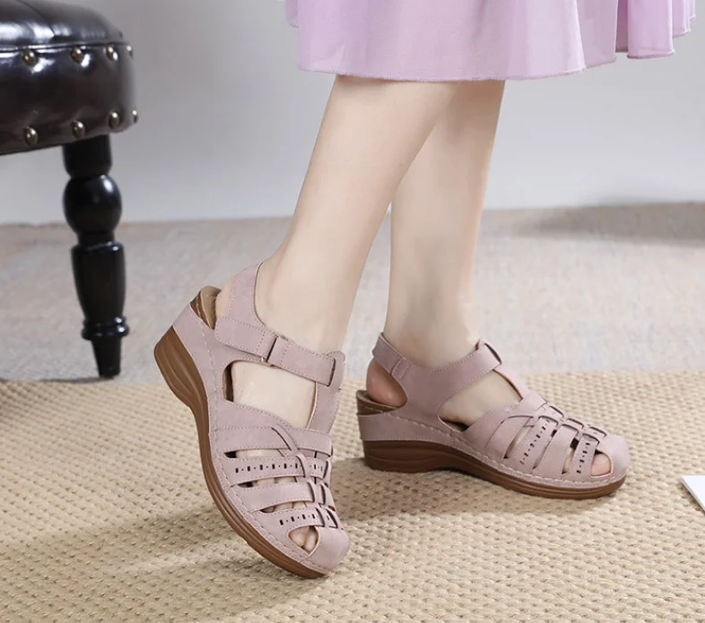 Summer New Slope Heel Baotou Sandals Large Women's Shoe Item Number- detail