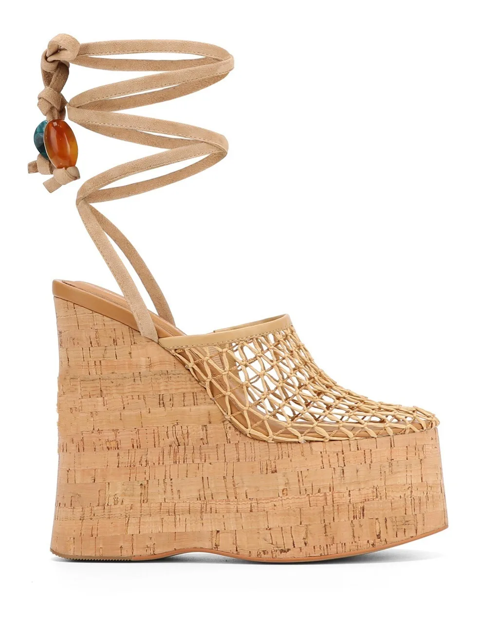 2026Summer Slope Heel Thick Bottom Women's Sandals Flower Lace Waterproof Platform Open Toe Women's Party Show Wedding Sandals detail