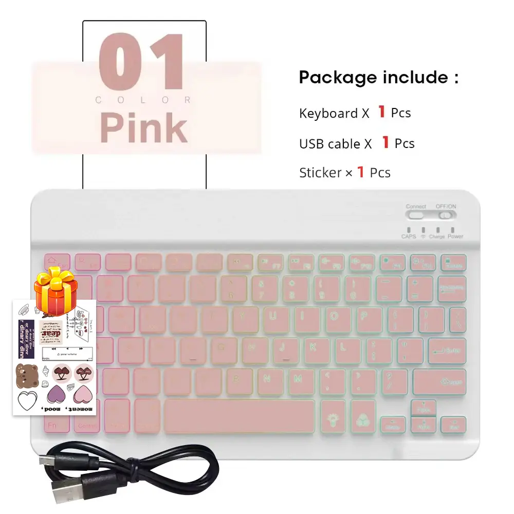 READ YYEAH RGB Backlit Bluetooth Keyboard Mouse Combo Multi-language Rechargeable Wireless Keyboard for Tablet Laptop PC Gaming product view