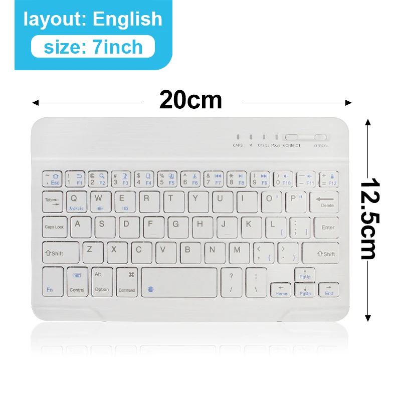 Bluetooth Wireless Keyboard 10 inch Rechargeable Keyboard Russian English Keycaps For iPad Tablet Laptop Adapter PC Accessories detail