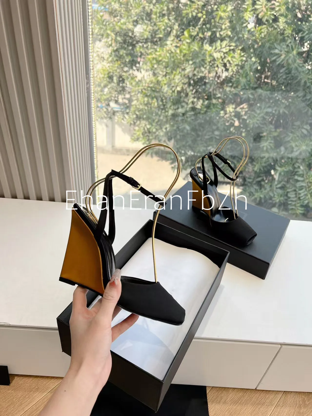 Summer New Slope High Heel Sandals Fish Mouth Thick Bottom High Heel Shoes Fashion Party Sexy Women's Large Sandals detail