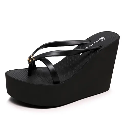 Summer Fashion Sexy Slim Super High Slope Heel Shoes With a Height Increase Of 11cm Non Slip Comfortable Party Beach Slippers product view