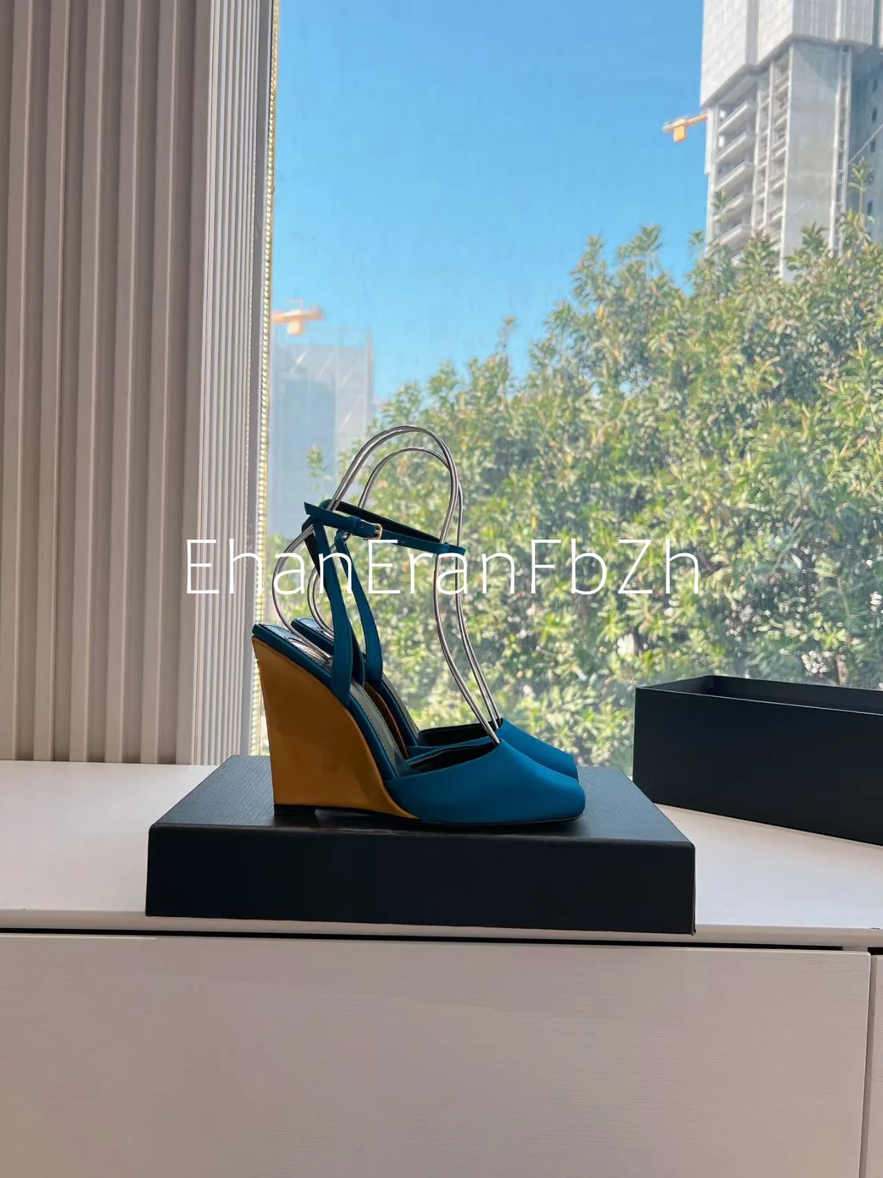 Summer New Slope High Heel Sandals Fish Mouth Thick Bottom High Heel Shoes Fashion Party Sexy Women's Large Sandals detail