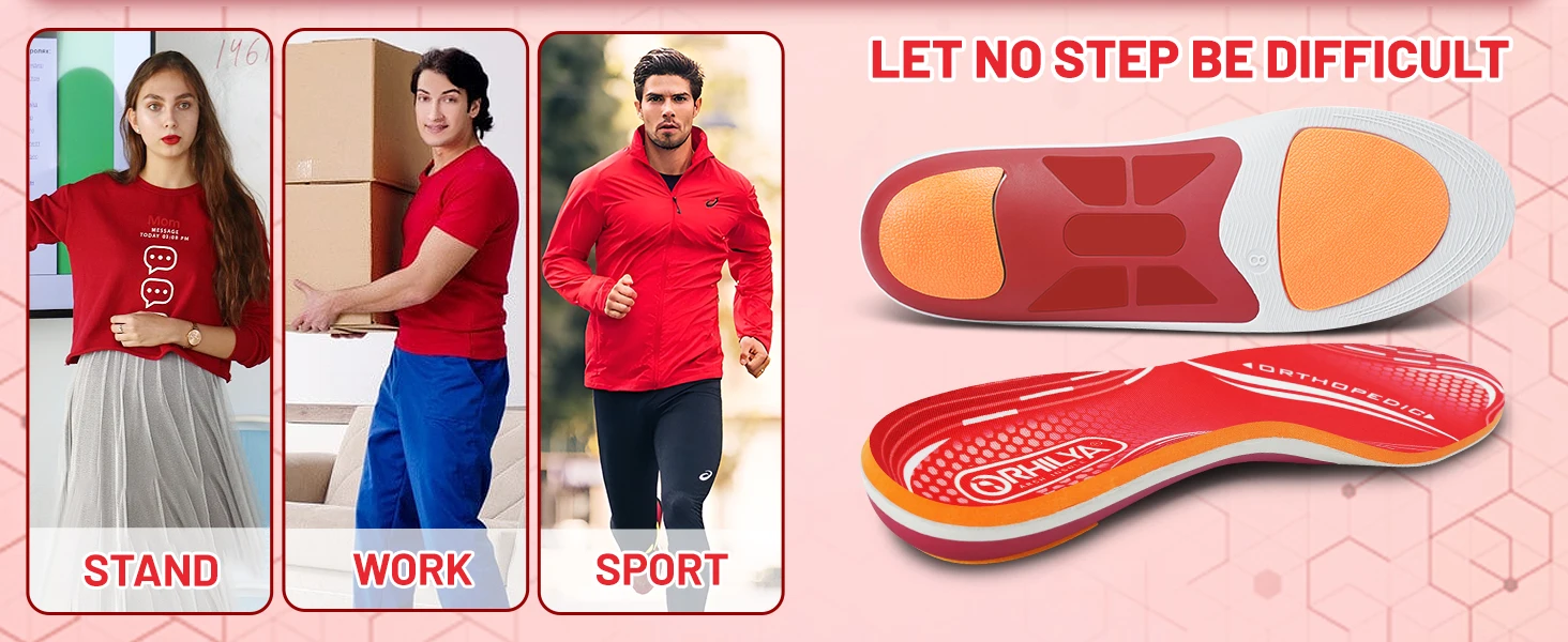 Orthopedic Sport Insole Plantar Fasciitis Flat Foot High Arch Support Men Women Sneaker Orthotic Plantillas Insert Shoe Sole detail