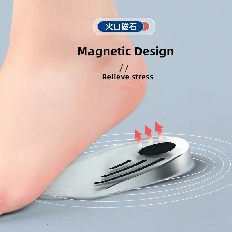 O/X Leg Type Valgus Varus Correction Plantar Fasciitis Gel Insole Magnet Massage Foot Care Silicone Orthopedic Insoles for Feet