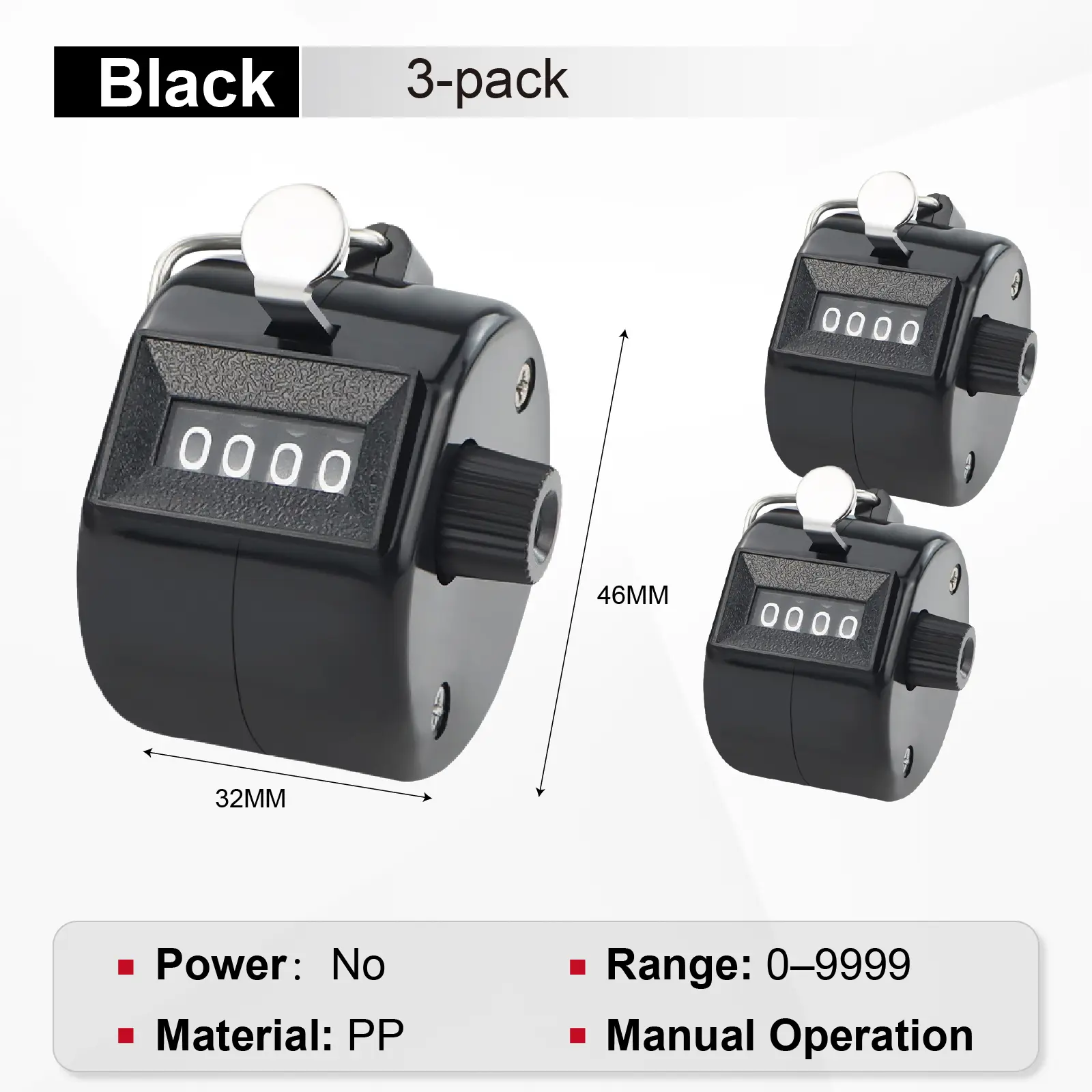 Manual 4 Digit Tally Counter Handheld Mechanical Clicker Plastic People Counter for Events Warehouse Lap Counting product view