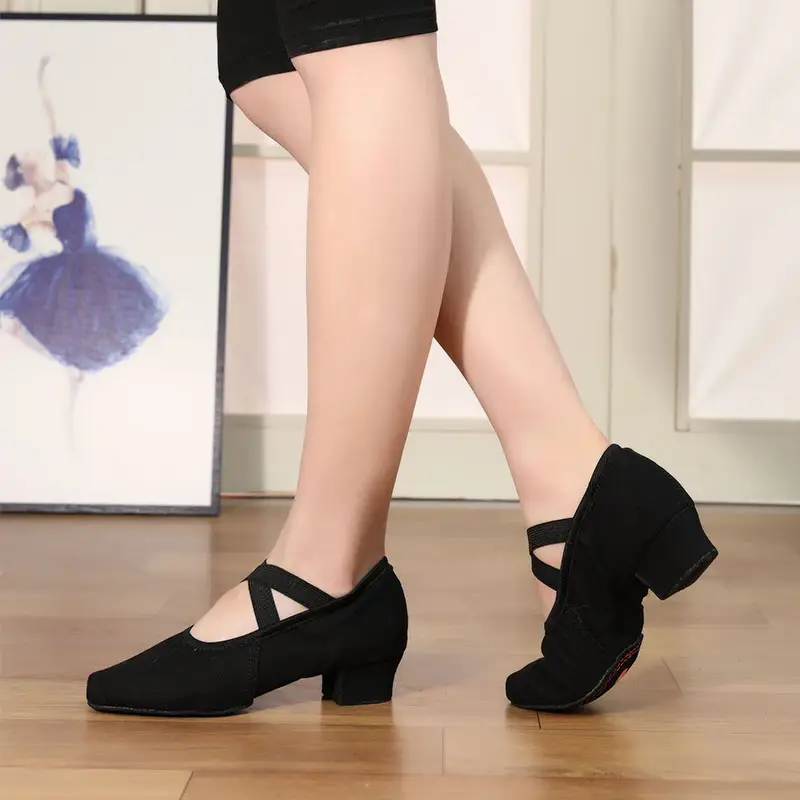 Women Ballet Dance Shoes for Girls Ballroom Teachers' shoes Ladies Modern Tango Dancing Shoes Salsa Training Shoes 3.5CM Heels product view