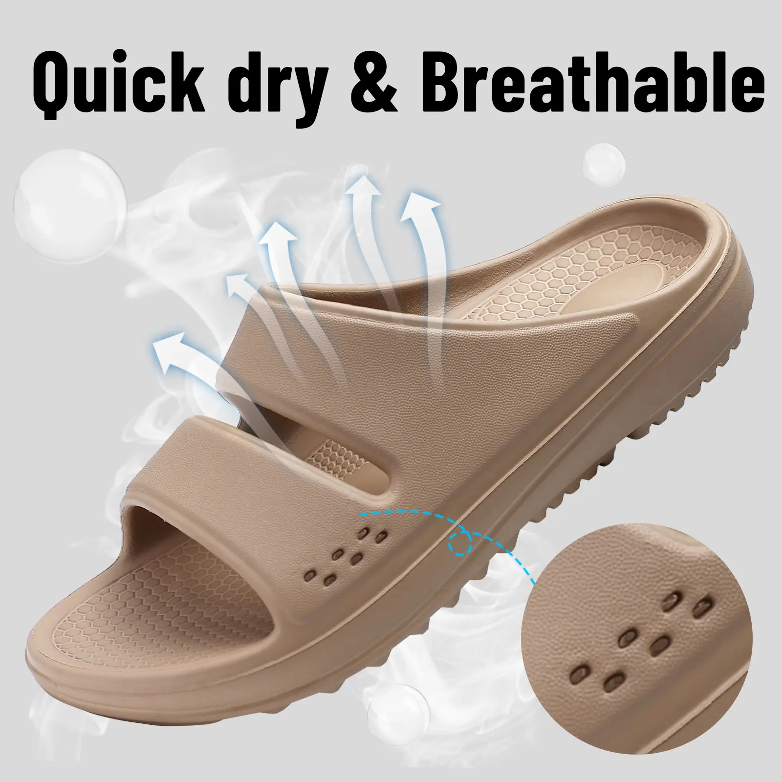 Bebealy Women Orthopedic Slippers With Arch Support Outdoor Men Slippers Soft Antiskid Home Slippers Indoor EVA Cloud Slippers detail