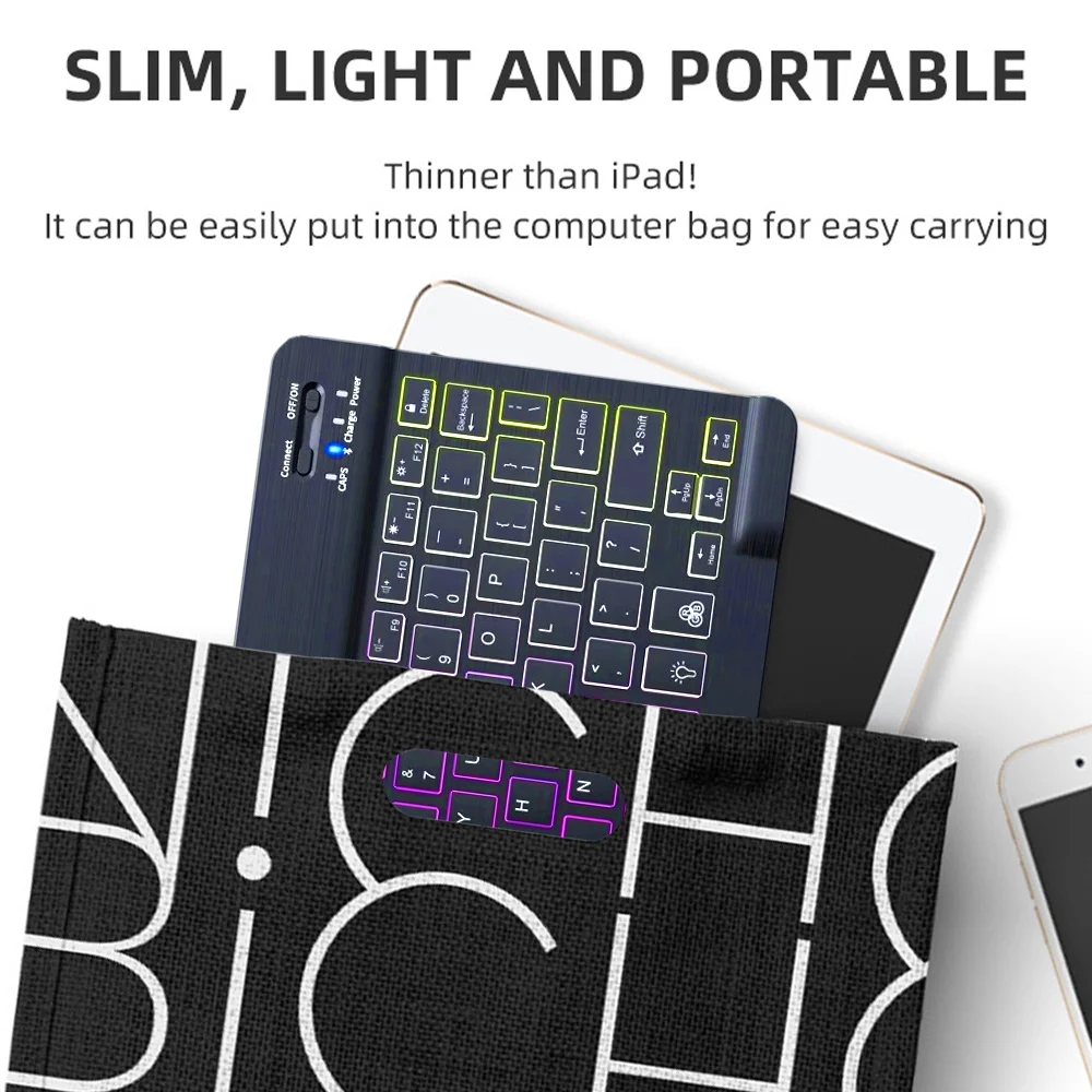 2026 New Bluetooth Keyboard Mouse For iPad Xiaomi Samsung Android iOS Windows Tablet Phone Mini Wireless Keyboard Spanish Hebrew detail