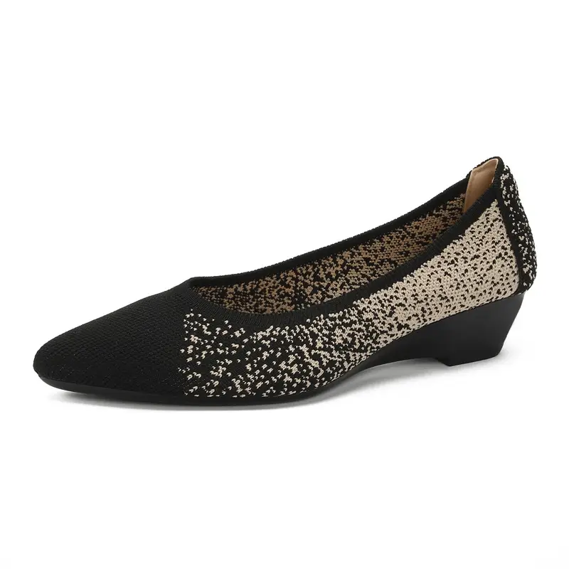 Slope heeled women's shoes fly woven casual single shoes product view