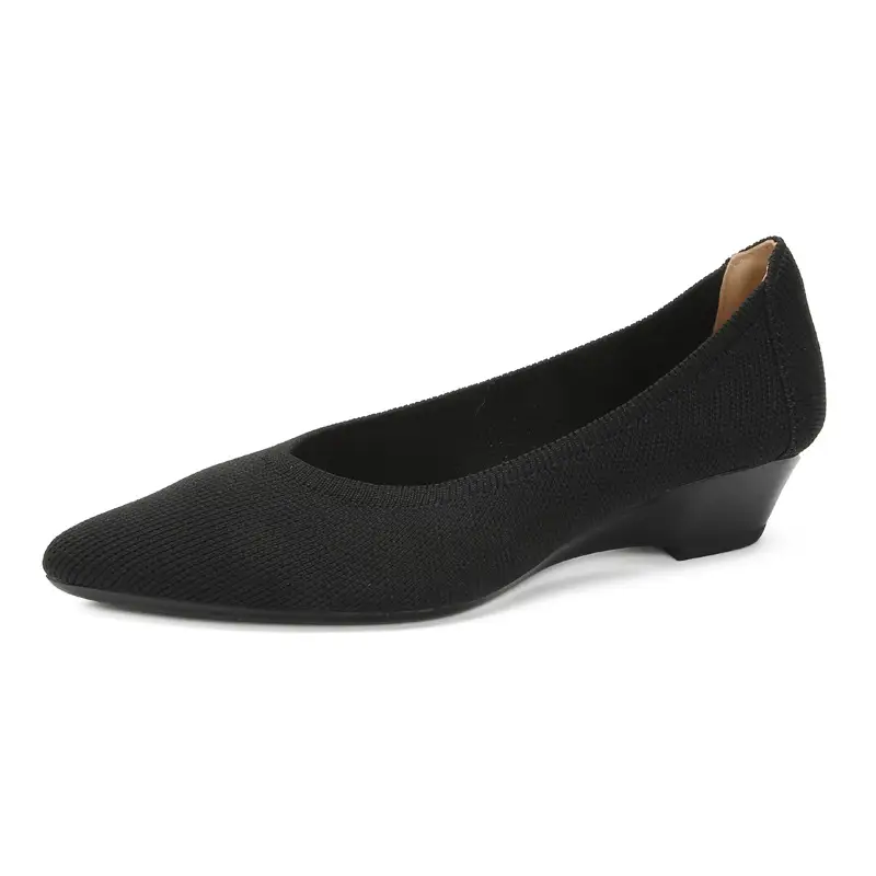 Slope heeled women's shoes fly woven casual single shoes product view