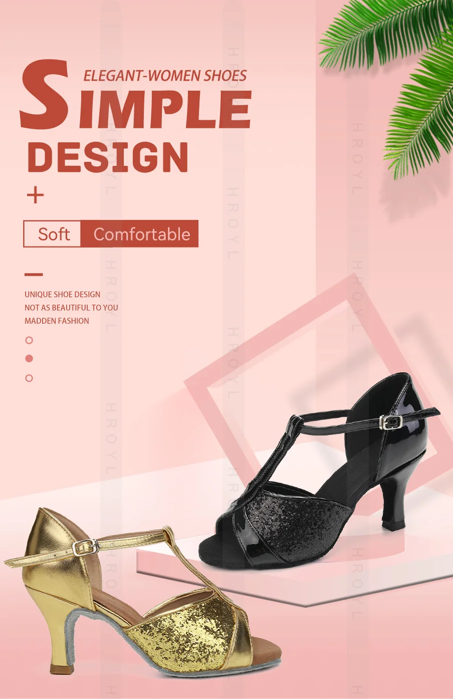 Women Latin Dance Shoes for Dancing Woman/Girls/Ladies Ballroom Modern Tango&Salsa 5.5/7.5CM Heel Dancing Shoes Training Sandal detail