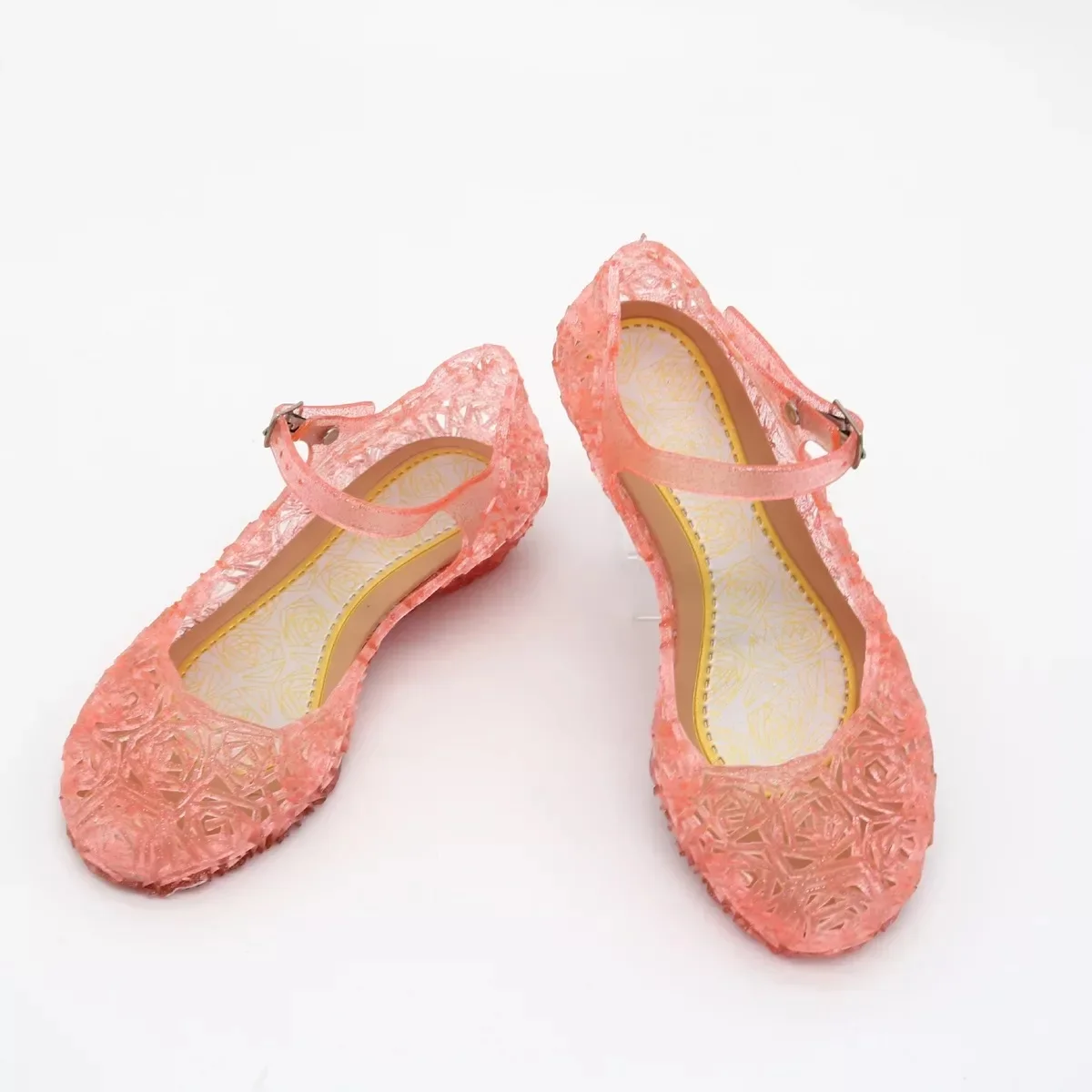 Girls Low Heel Princess Shoes Children New Summer Sandals Girls PVC Jelly Shoes Cinderella Crystal Shoes Kids Slope Heel Sandals detail