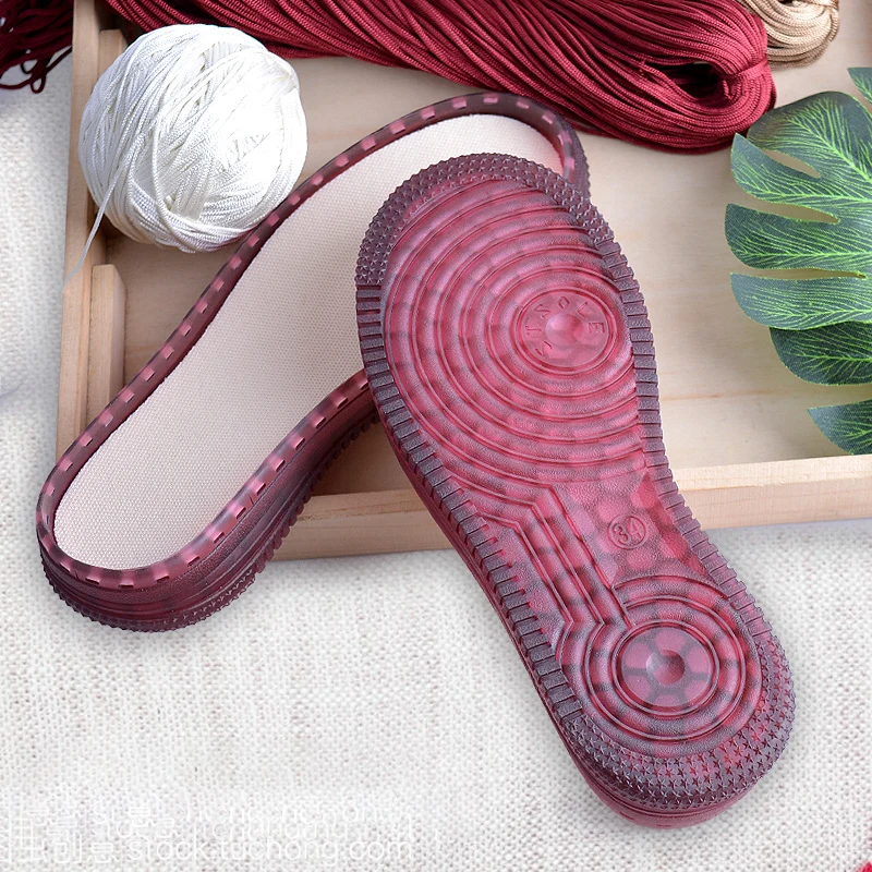 Anti-slip Shoe Patch Durable Repair Replacement For Boot Shoes Diy Hand Knitting Soft Rubber Soles Hand-woven Hook Line Soles detail