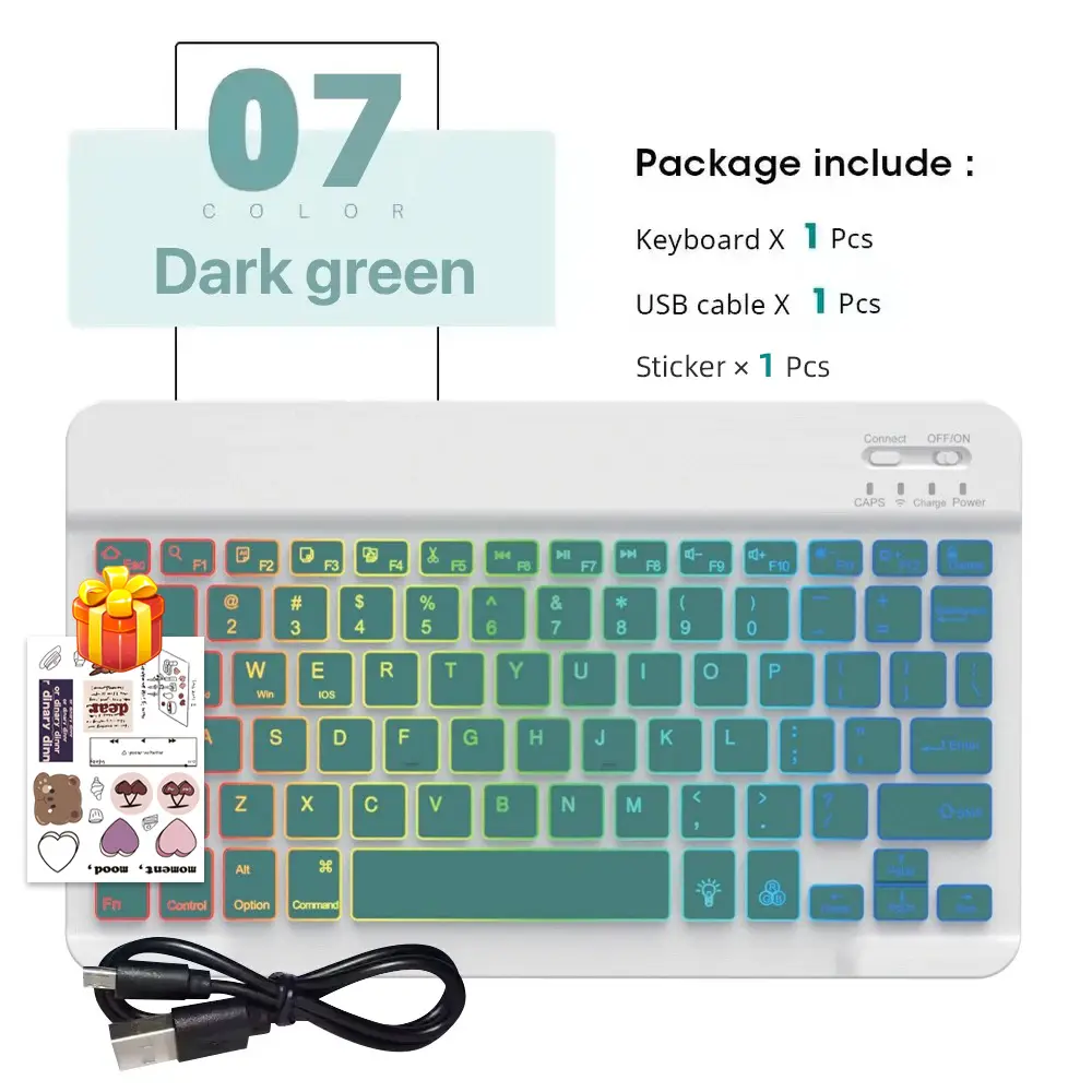 READ YYEAH RGB Backlit Bluetooth Keyboard Mouse Combo Multi-language Rechargeable Wireless Keyboard for Tablet Laptop PC Gaming product view