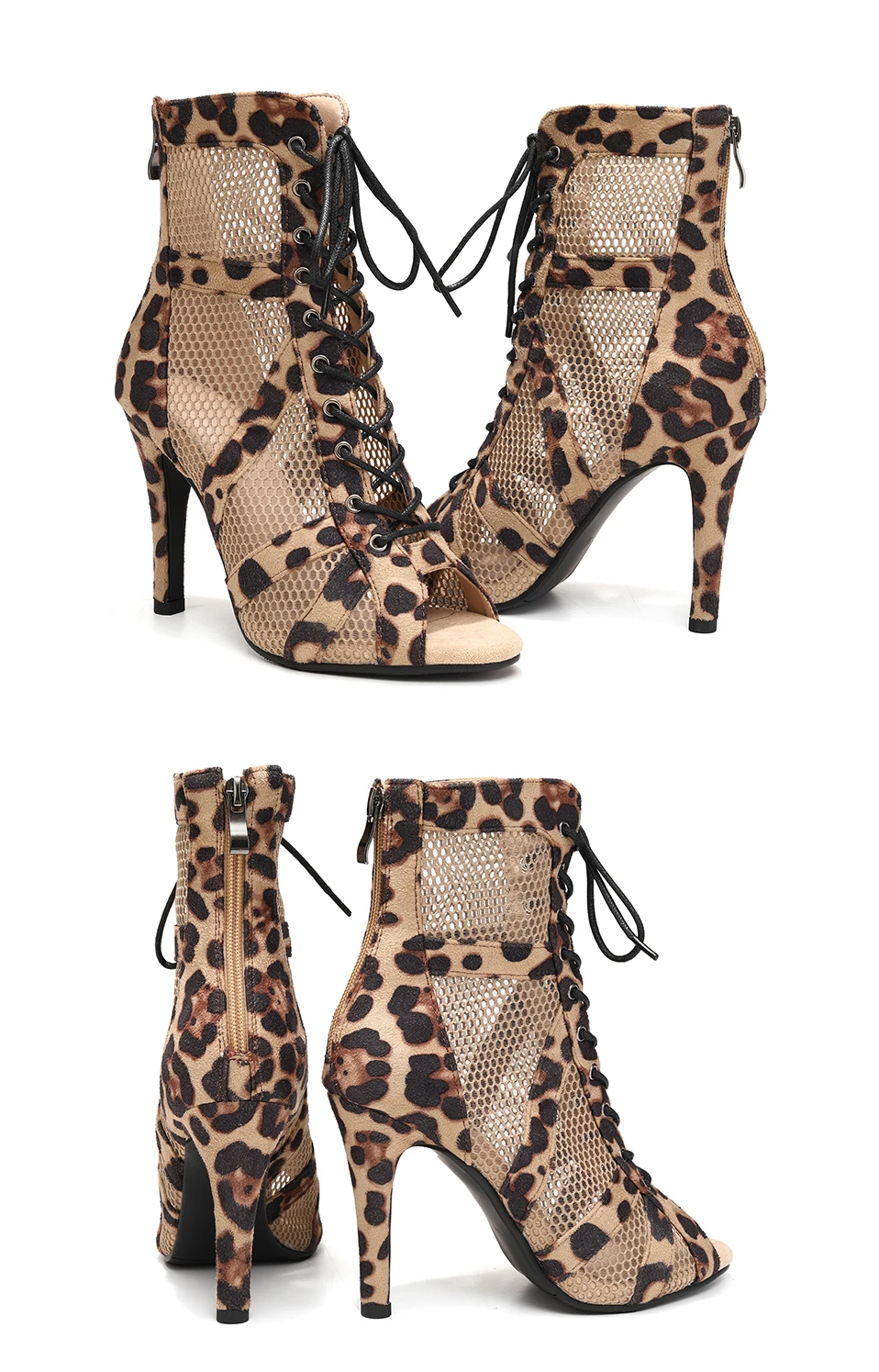 Girls Latin Dance Shoes Women Modern Dance Salsa High-Top Sandals Dance Hall Shoes Ladies Fashion Sexy High-Heeled Suede Boots detail