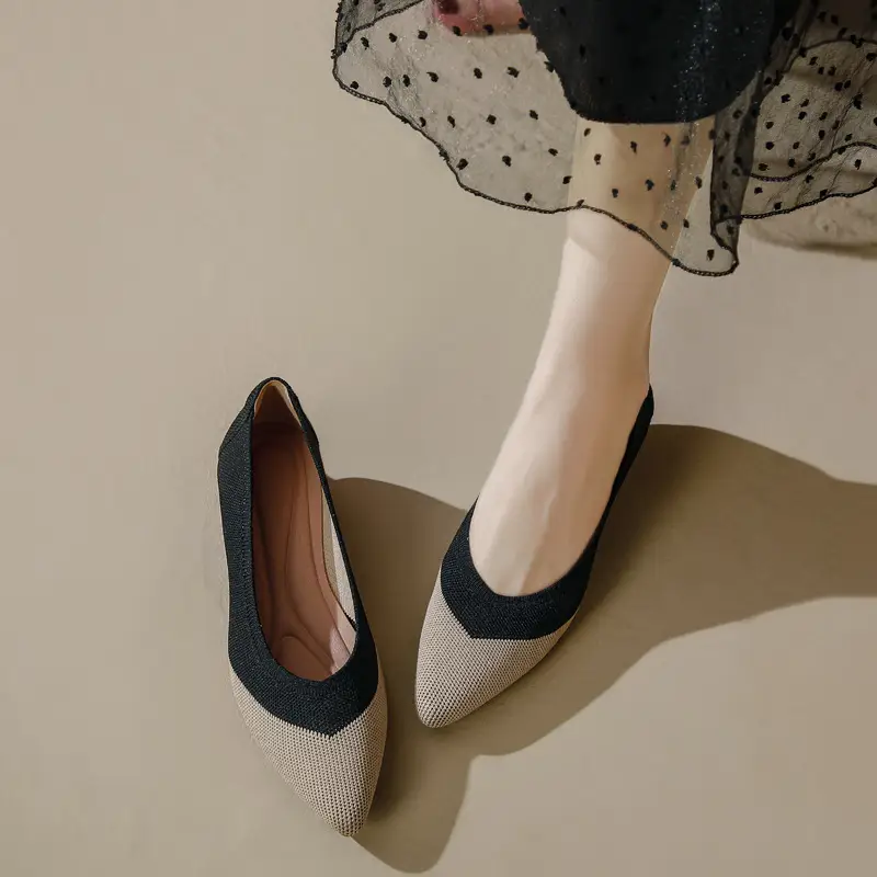 Slope heeled women's shoes fly woven casual single shoes product view