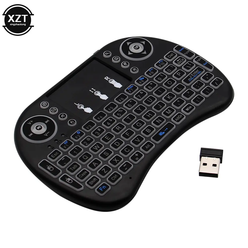 I8 2.4G Mini Wireless Keyboard Backlit English Russian Air Mouse Touchpad Remote Control For Laptop TV BOX USB Receiver product view