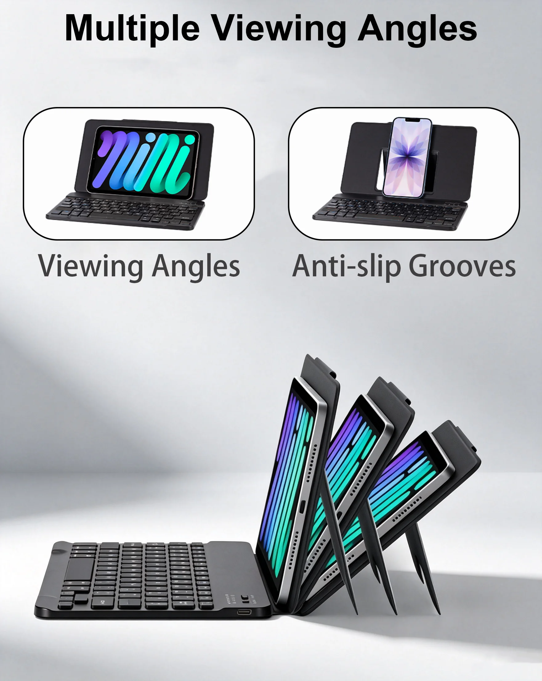 Mini Wireless Bluetooth Keyboard with Touchpad Mouse For Laptop Tablet Phone Ipad Rechargeable Gaming Windows Android IOS product view