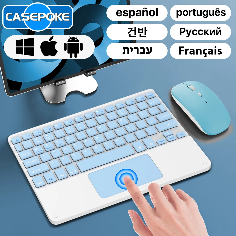 Wireless Keyboard with Touchpad for Android iOS Windows Bluetooth Keyboard and Mouse For Samsung Apple Lenovo Phone Tablet