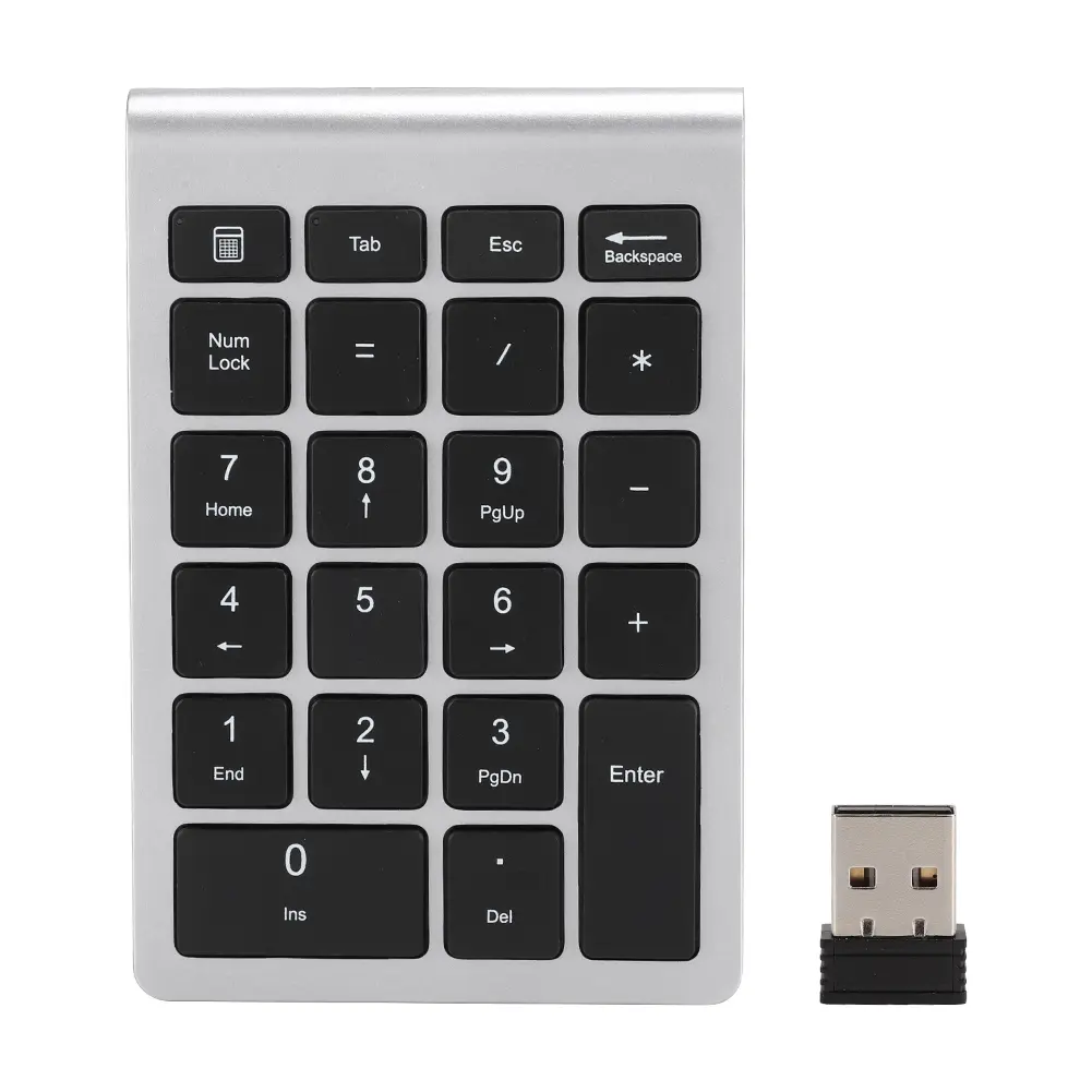 22Keys Numeric Keyboard 2.4G Wireless Mini Portable Ergonomic Design Digital Keyboard Numpad with USB Receiver for Office Laptop product view