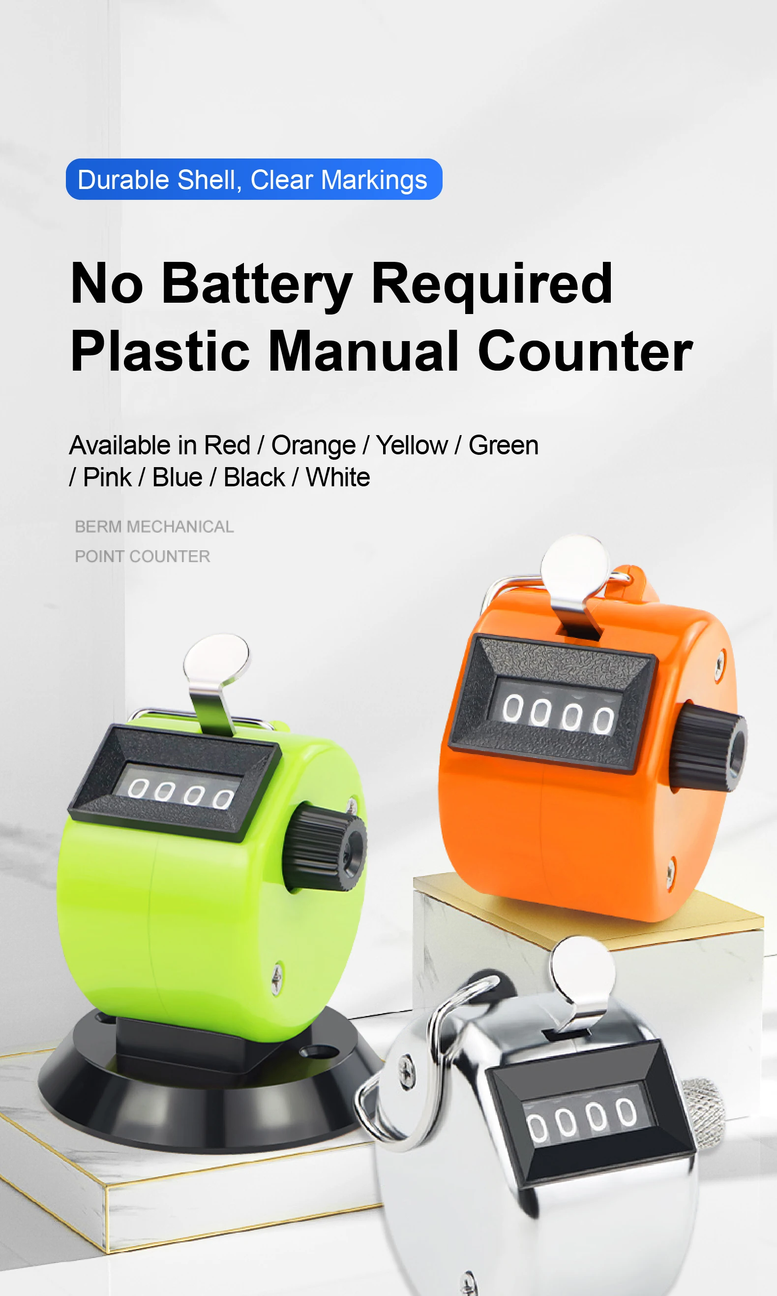 4 Digit Manual Tally Counter Hand Clicker Mechanical People Counter Inventory Attendance Counter Portable No Battery detail