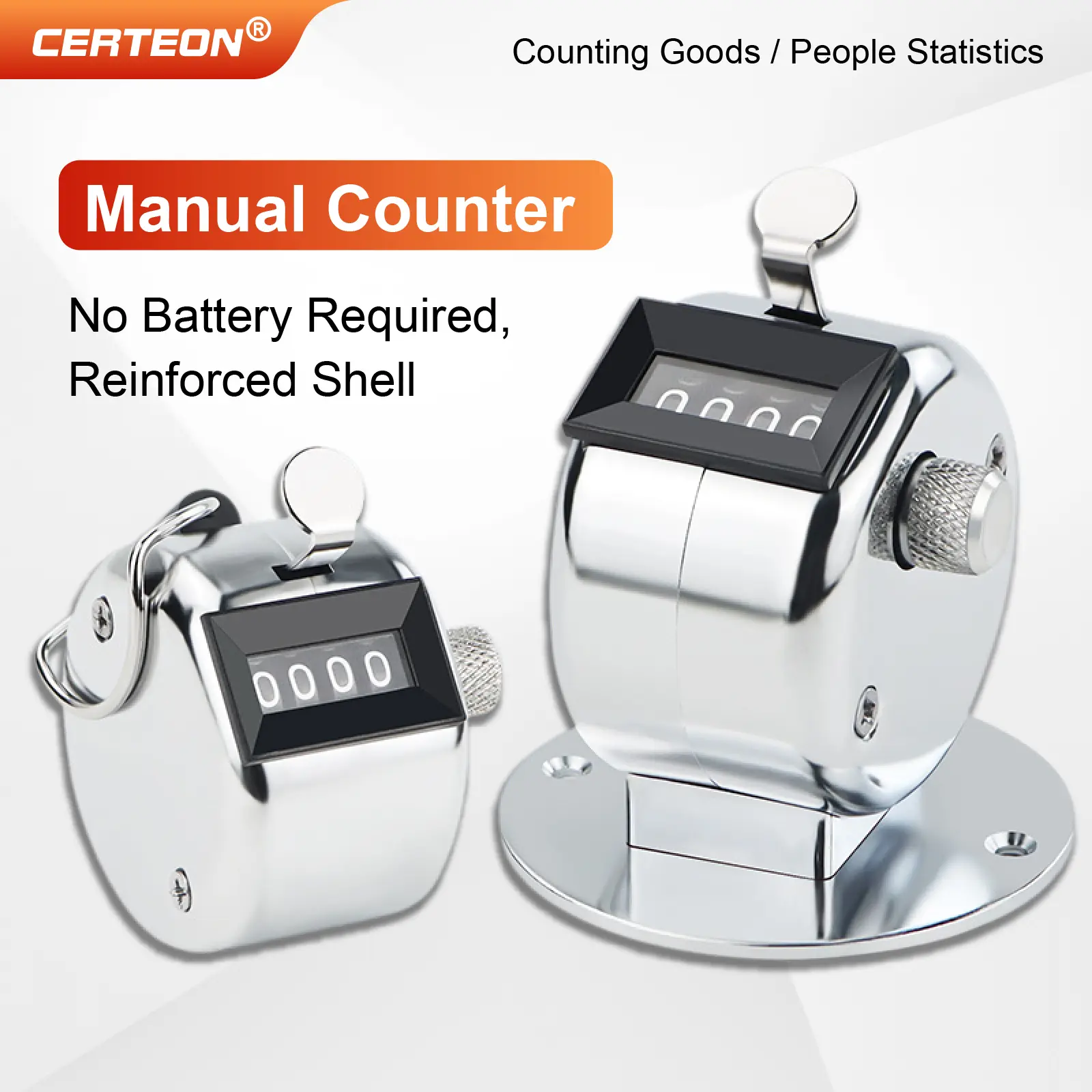 Manual 4 Digit Tally Counter Handheld Mechanical Clicker Plastic People Counter for Events Warehouse Lap Counting product view