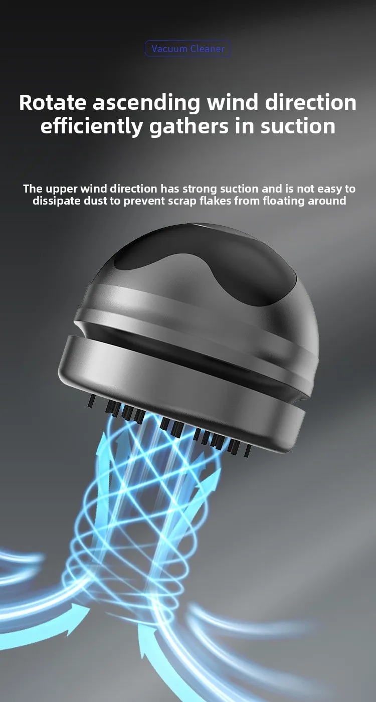 Student Desktop Vacuum Cleaner Black Knight Wireless Handheld Portable for Eraser Shreds Cleaning mini detail