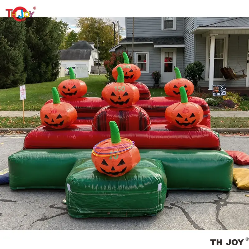 Carnival Interactive Pumpkin Loop Game  Inflatable Holiday Hula Ring Toss Game Hoop Throwing Game Backyard Hula Hoop Tossing Toy