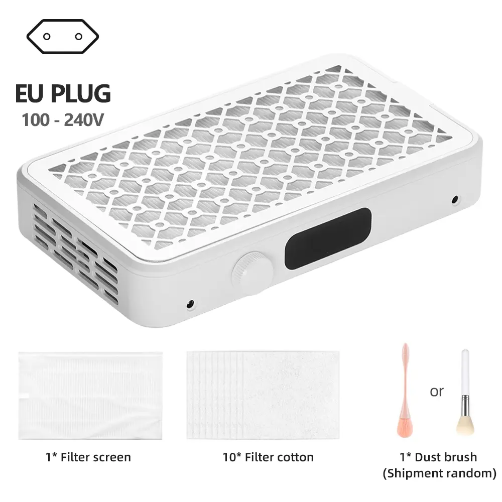 Twin-Turbo Nail Dust Collector Brushless Speed Adjustable Manicure Nail Vacuum Cleaner with Removable Filter Vacuum Fan product view