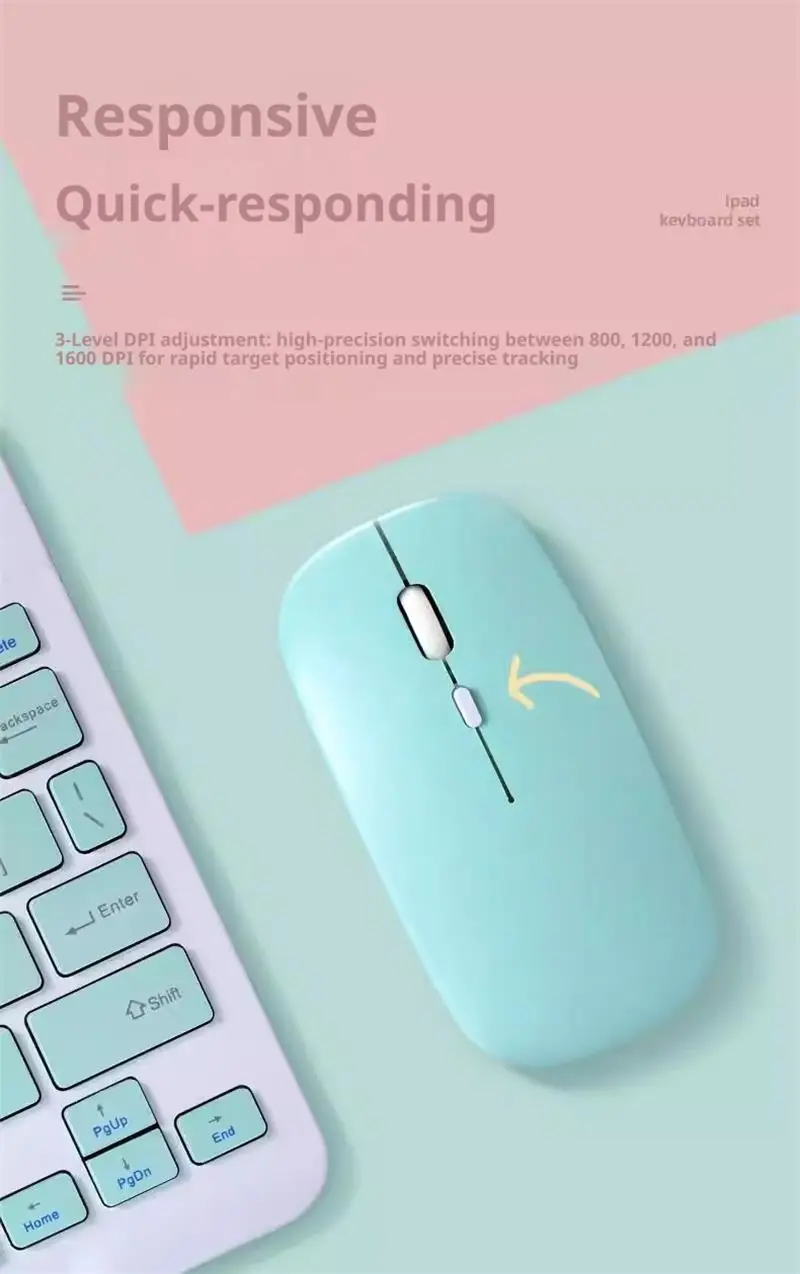 NexusClick Bluetooth Keyboard and Mouse For iPad Xiaomi Samsung Huawei Phone,Slim Mini Wireless Keyboard For Android IOS Windows detail