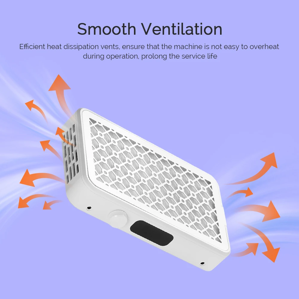Twin-Turbo Nail Dust Collector Brushless Speed Adjustable Manicure Nail Vacuum Cleaner with Removable Filter Vacuum Fan detail
