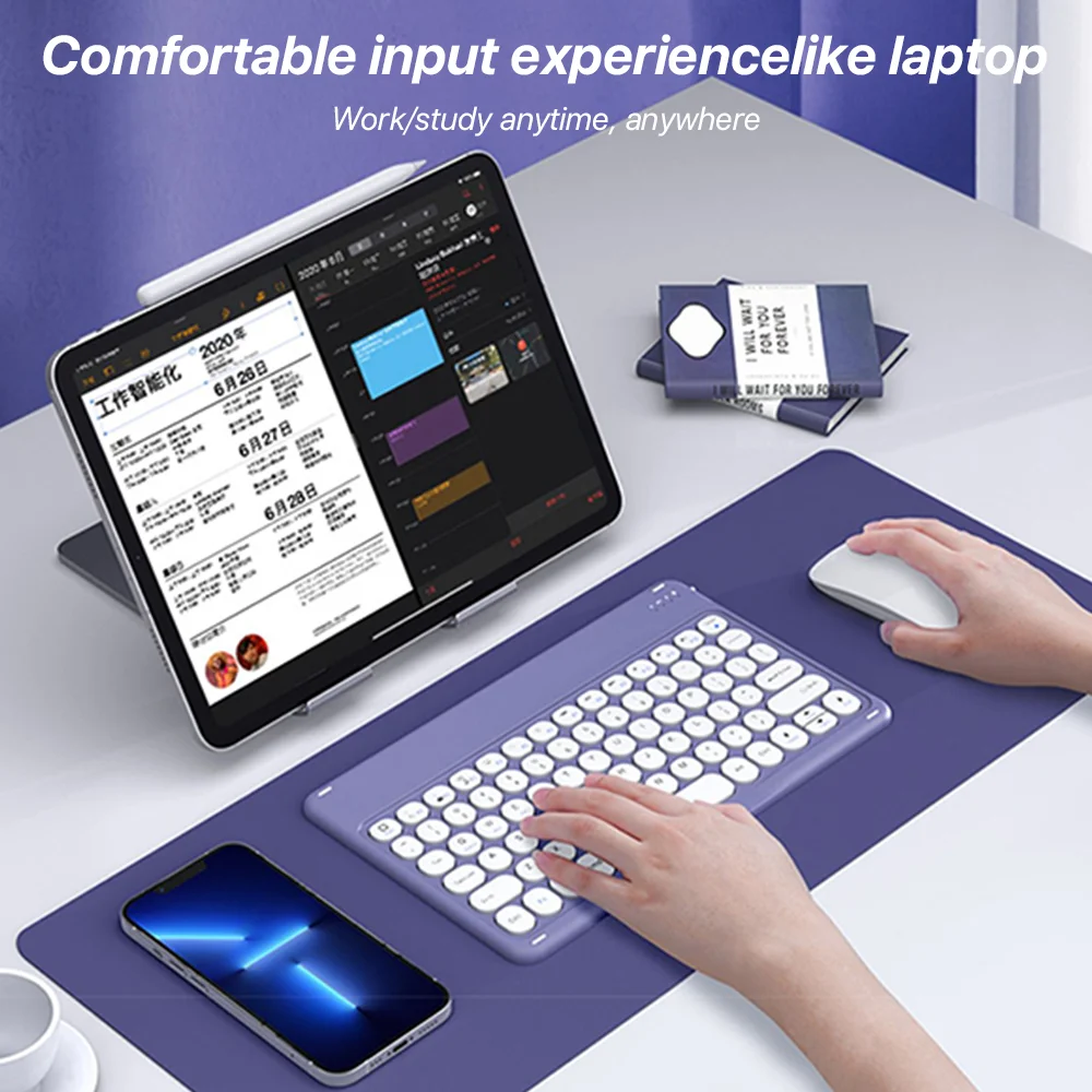 Bluetooth Keyboard Mouse for Tablet Phone Laptop for iPad Keyboard Spanish Portuguese Russian Hebrew Arabic French Keyboard detail