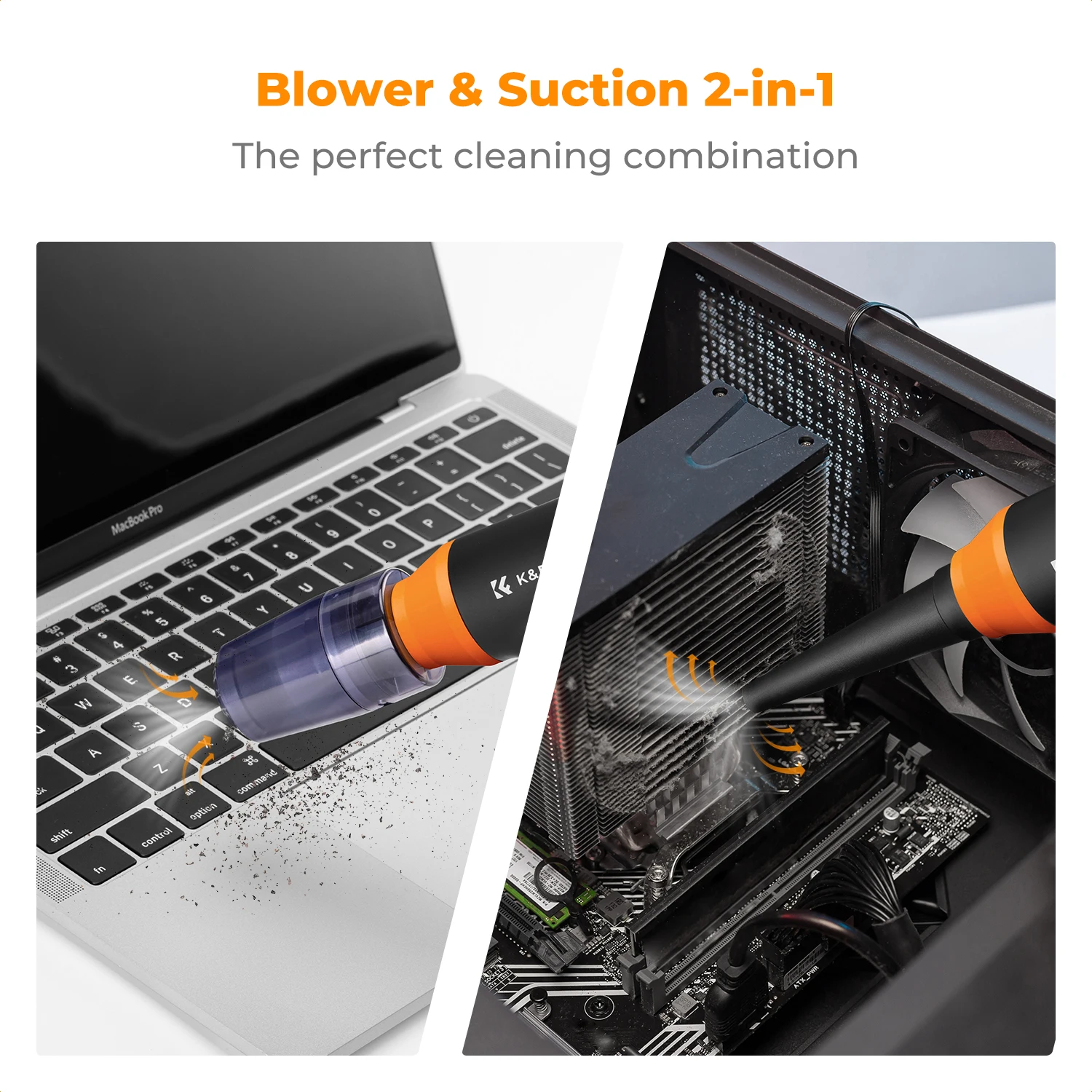 K&F CONCEPT Electric Air Duster Brushless Turbo Jet Fan Vacuum Air Blower for Camera Lens,PC,Laptop Keyboard,Car Dust Cleaner detail