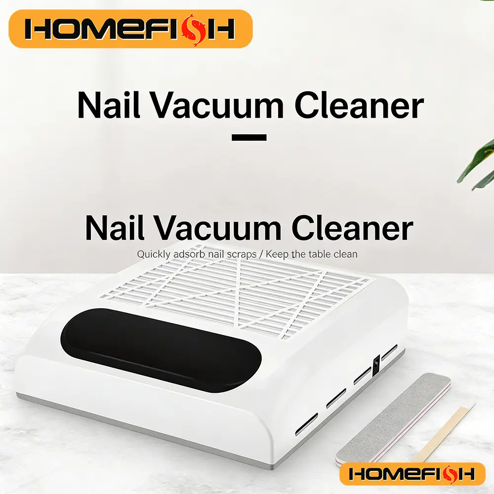 Nail Dust Collector with Detachable Filter, Powerful Vacuum Dust Extractor Fan for Acrylic Nail Salon Equipment product view