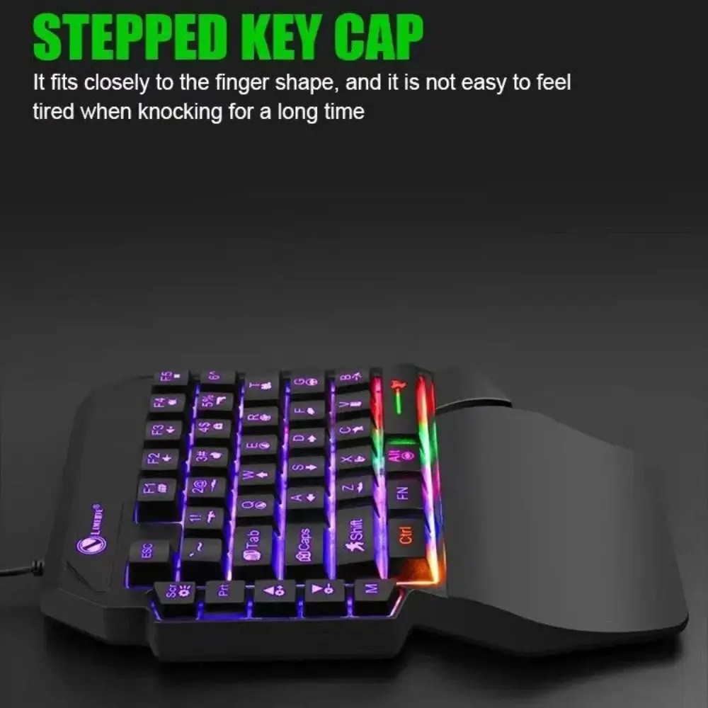 USB Keyboard Mini One Handedly Keyboard USB Ultra-slim Single Hand Keyboard Wired Backlight Gaming Mechanical Keyboard Laptop detail