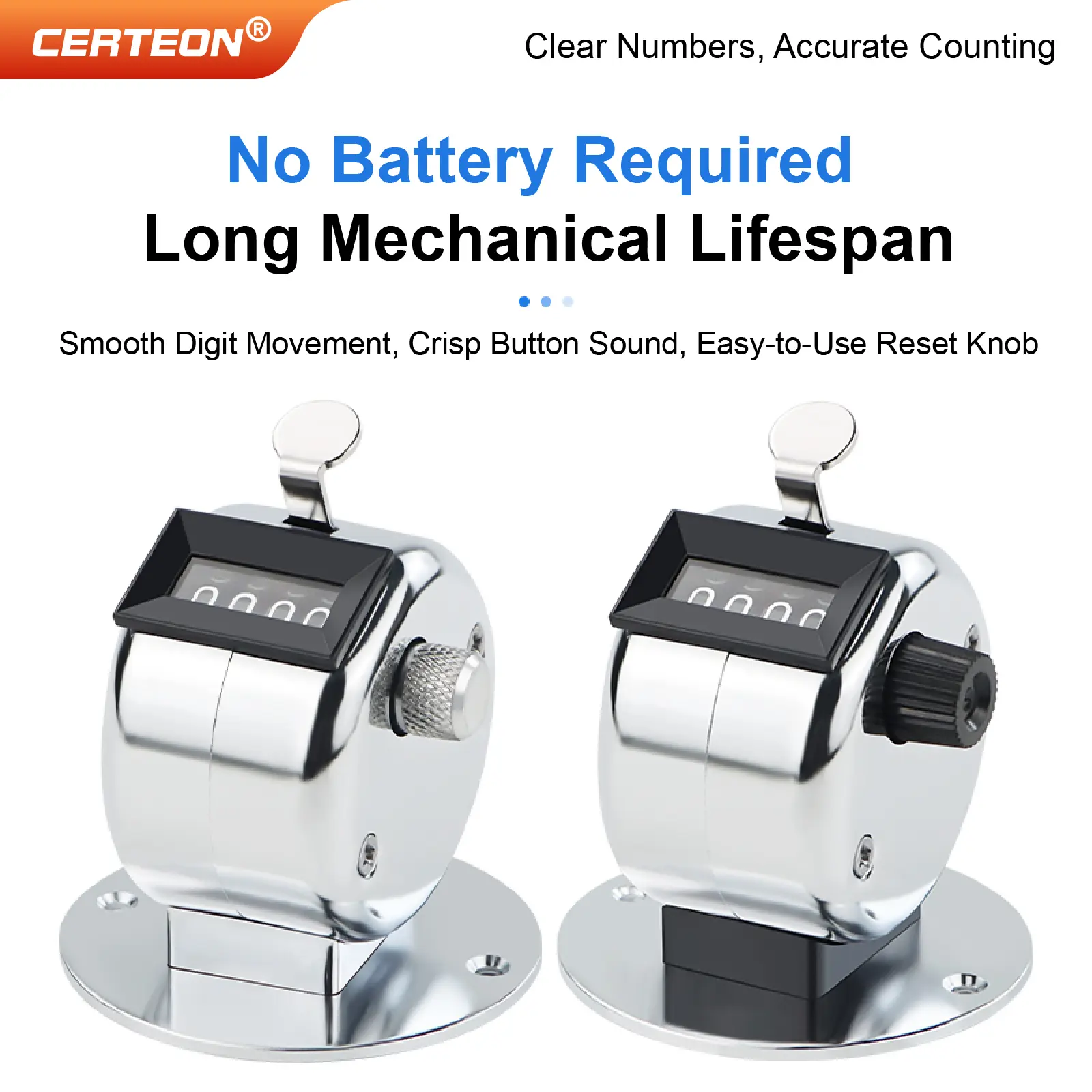 Manual 4 Digit Tally Counter Handheld Mechanical Clicker Plastic People Counter for Events Warehouse Lap Counting product view
