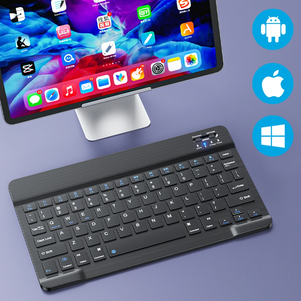Wireless Keyboard Spanish French Azerty Russian With N And Mouse Mini Bluetooth Gamer For iPad Mac Tablet PC Phone Cell Laptop detail