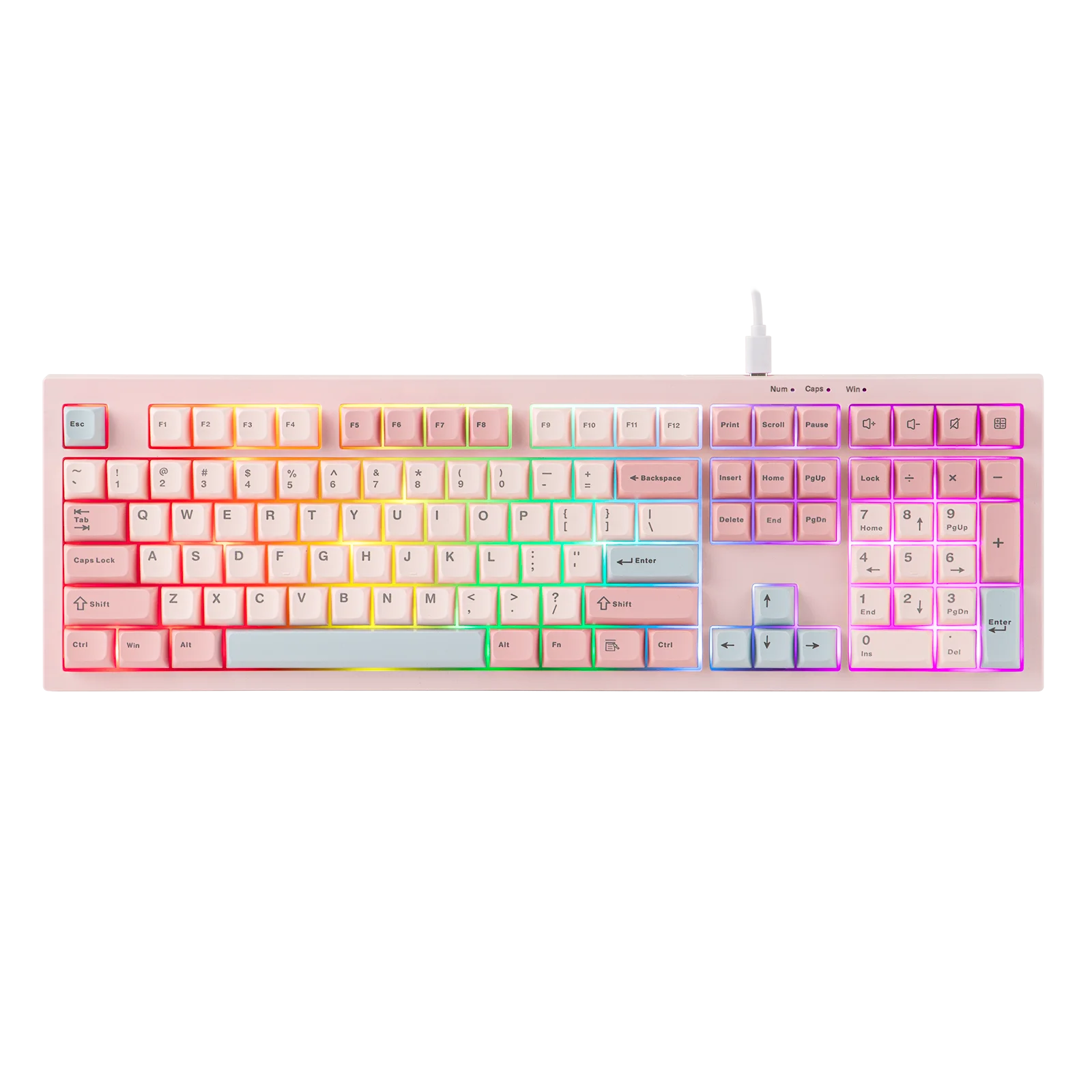 AULA S102 Wired Only Full Size Layout Silent Membrane Gaming Keyboard with Number Pad & Creamy Silicone Structure detail