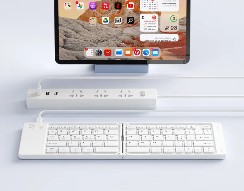 New Foldable Wireless Keyboard Slim Portable Bluetooth Keyboard Rechargeable Folding Keyboard for IOS Windows Android For Ipad detail